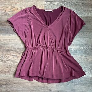 Plum Peplum Blouse Relaxed Fit